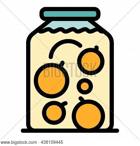 Compote Jar Icon. Outline Compote Jar Vector Icon Color Flat Isolated