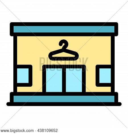 Laundry Buildingicon. Outline Laundry Buildingvector Icon Color Flat Isolated