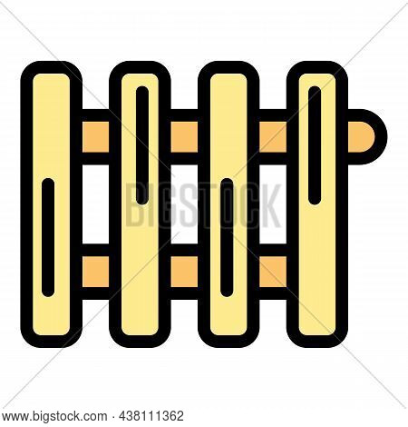 Bedroom Calorifer Icon. Outline Bedroom Calorifer Vector Icon Color Flat Isolated