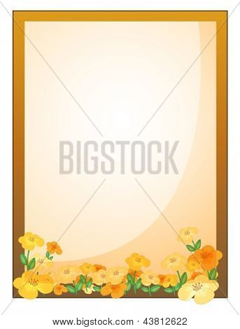 Ilustracja ramce pusty signage kwiaty na białym tle