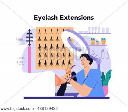 Lashmaker Concept. Eyelash Extension, Eyelashes Volume Correction