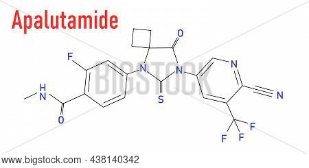 Skeletal Formula Of Apalutamide Prostate Cancer Drug Molecule.