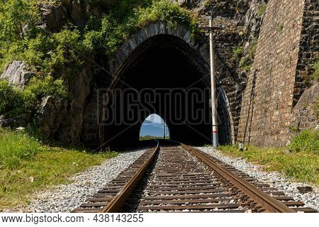 Circum-baikal Railway. Tunnel Number 38 On The Railway. Malay Upornaya Guba