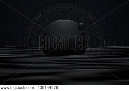 Black aesthetic galaxy background in minimal style