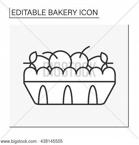 Baking Line Icon. Tart Dessert. Baked Dish.shortcrust Pastry With Fruit-based Filling. Bakery Concep