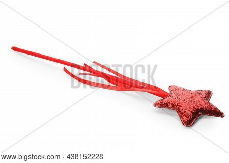 Beautiful Red Magic Wand Isolated On White