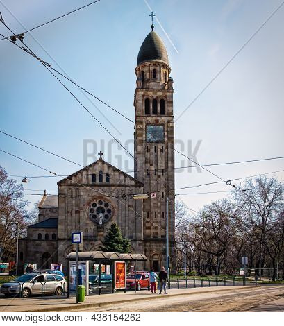 Budapest, Hungary, March 2020, View Of Saint Vincent De Paul Church By Mester And Haller Streets In 
