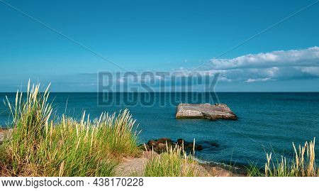 Beach At Skagen In Denmark Where Two Seas Meet, Namely The Skagerrak And The Kattegat