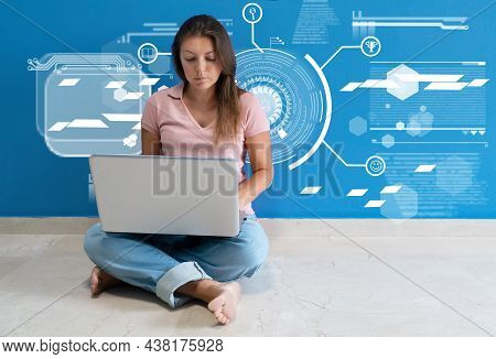 E-learning Concept With Person Working With A Laptop