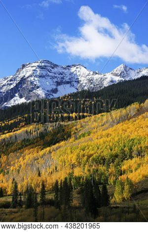 Mount Sneffels Range With Fall Color, Colorado, Usa