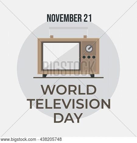 World Television Day Background Poster Celebartion. November 21. World Television Day In Vin
Tage St