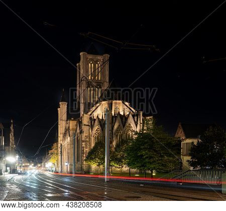 Early In The Morning With Rays Of Light From The Transport From Beautiful Ghent This Beautiful Sint 