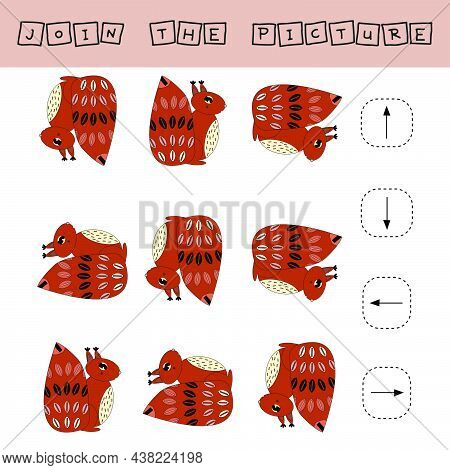 Training Task Of Matching Squirells With Direction Up, Down, Left And Right.
