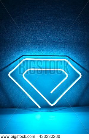 Blue Neon Sign Crystal. Trendy Style. Neon Sign. Custom Neon. Home Decor.