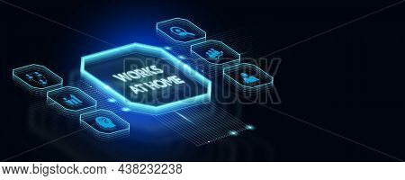 Business, Onsite Or Remote Working Concept, Copy Space. Freelancer.3d Illustration