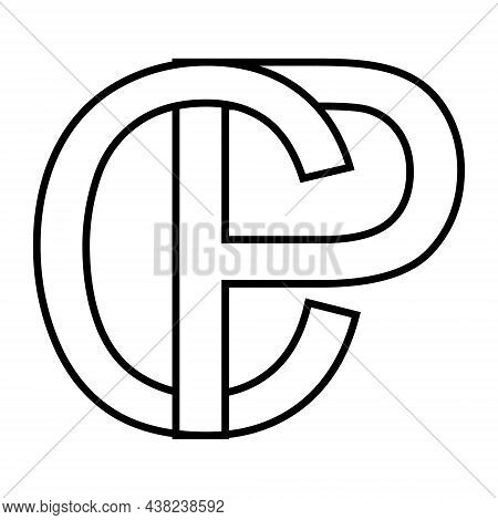 Logo Sign Pc, Cp Icon Sign Interlaced Letters C P Logo Pc Cp First Capital Letters Pattern Alphabet 