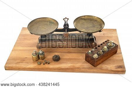 Roberval Balance In Front Of White Background