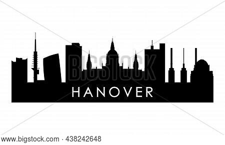 Hanover Skyline Silhouette. Black Hanover City Design Isolated On White Background.