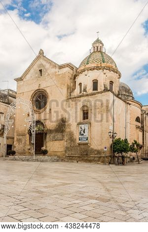 Grottaglie,italy - September 4,2021 - Church Of Santa Maria Annuziata In The Streets Of Grottaglie. 