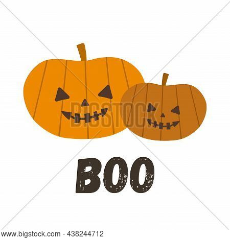 Cute Halloween Pumpkins. Vector Illustration. Halloween Design