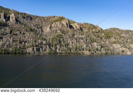 Panorama Of The River In The Highlands.