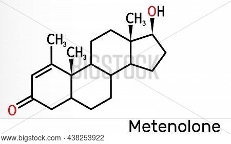 Metenolone, Methenolone Molecule. It Is Androgen, Anabolic Steroid. Skeletal Chemical Formula. Vecto