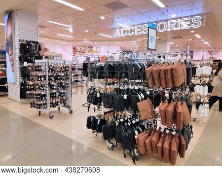 Cologne, Germany - September 19, 2021: Leatherware, Accessories And Handbags In A Primark Brand Stor