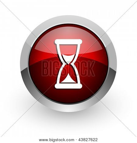 time red circle web glossy icon