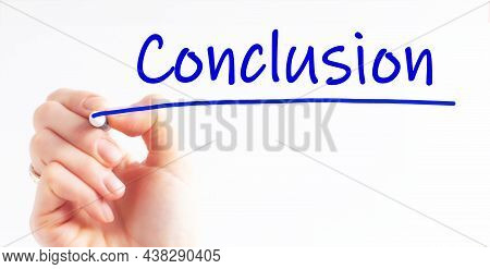 Hand Writing Inscription Conclusion With Marker, Concept, Stock Image