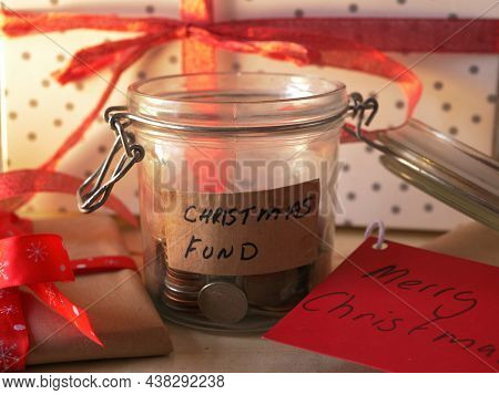 Christmas Savings Fund In Glass Jar To Buy Gifts