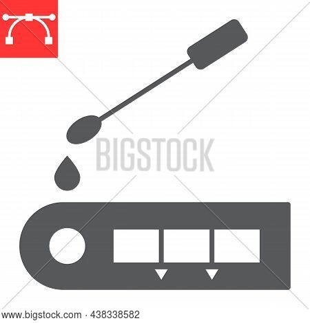 Covid-19 Rapid Test Glyph Icon, Coronavirus And Result, Rapid Antigen Test Vector Icon, Vector Graph
