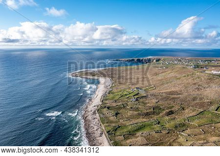 Aerial View Of The Beautiful Coastline Of Gweedore : Bloody Foreland And Brinlack - County Donegal, 