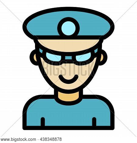 Driving School Instructor Icon. Outline Driving School Instructor Vector Icon Color Flat Isolated