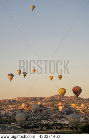 Vertical Photo Of Beautiful Panoramic Nature Landscape Of Countryside Mountains With Colorful High H