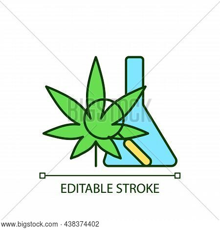 Medical Cannabis Research Rgb Color Icon. Plant-based Medicine Evaluation. Marijuana Dispensary. Her