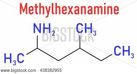 Methylhexanamine, Dimethylamylamine, Dmaa Stimulant Molecule. Skeletal Formula.