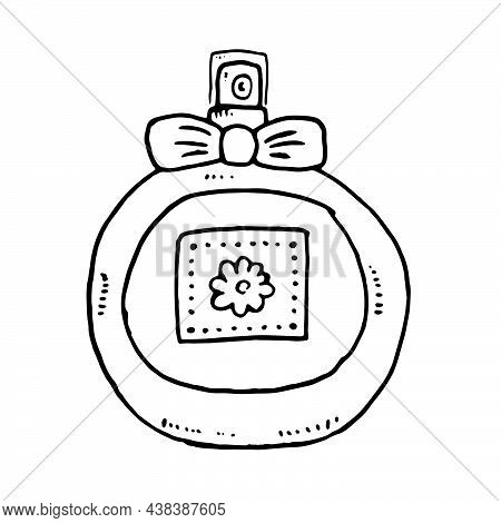 Perfume Bottle Hand Drawn, Vector Illustration. Eau De Parfum. Eau De Toilette.