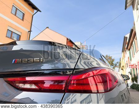 Kehl, Germany - Oct 27, 2021: Side View Of Logotype On New Bmw M 235 I Sports Car Parked On Trottoir