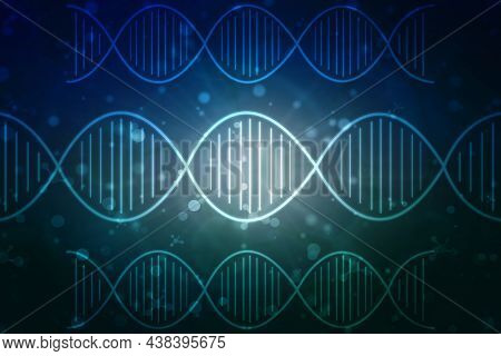 Dna Structure, Abstract Medical And Healthcare Background,abstract Technogoly Science Concept Dna Fu