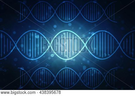 Dna Structure, Abstract Medical And Healthcare Background,abstract Technogoly Science Concept Dna Fu