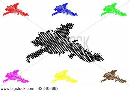 Agra District (uttar Pradesh State, Republic Of India) Map Vector Illustration, Scribble Sketch Agra