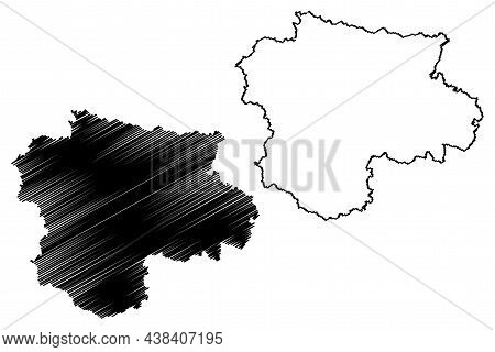 Satara District (maharashtra State, Pune Division, Republic Of India) Map Vector Illustration, Scrib