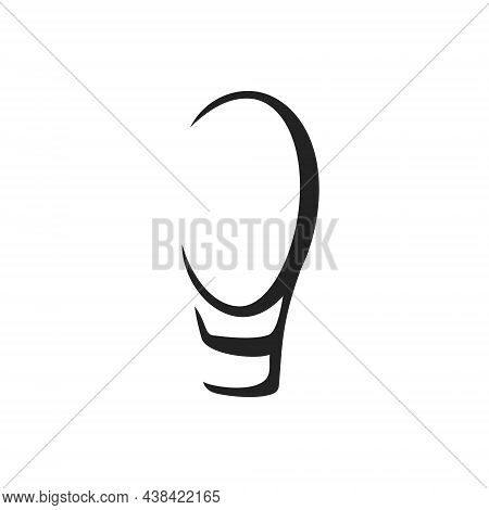 Isolated Outline Egg Balloon Logo. Vector Funny Aerostate Icon