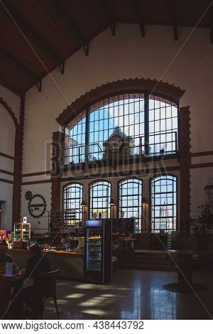 Budapest, Hungary - October, 2018: Interior Of The Batthyany Square Market Hall, Bomba Square Market
