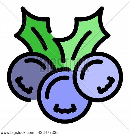 Ash Berries Bunch Icon. Outline Ash Berries Bunch Vector Icon Color Flat Isolated