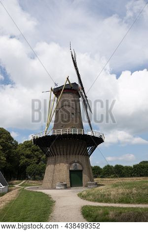 Hulst, Netherlands, June 20, 2020, The Windmill Or Corn Mill, Located On The Ramparts Of The Fortifi