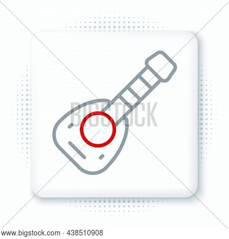 Line Musical Instrument Lute Icon Isolated On White Background. Arabic, Oriental, Greek Music Instru