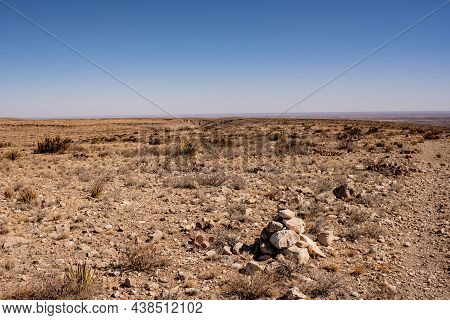 Empty Desert Of Carlsbad Caverns Along Old Guano Road Trail In New Mexico