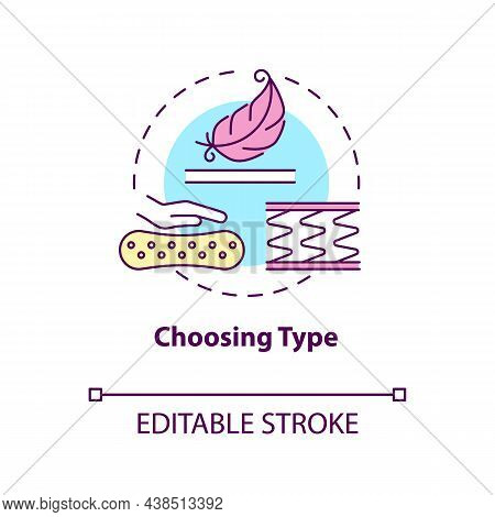 Choosing Type Concept Icon. Mattress Material Abstract Idea Thin Line Illustration. Comfortable Slee