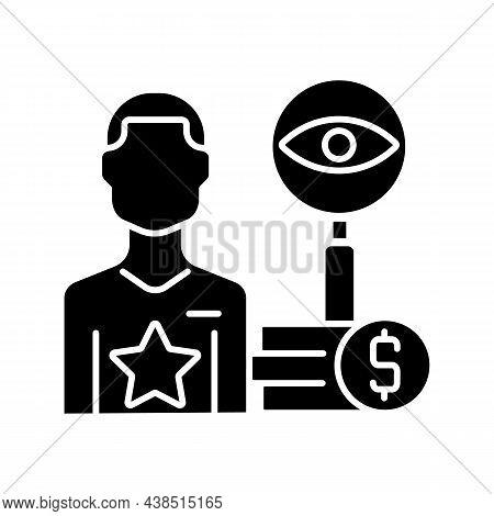 Comptroller Black Glyph Icon. Financial Controller. Strategy And Budget Creating Expert. Accounting 